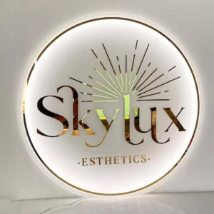 Custom Acrylic Logo Sign Board with Premium Backlit Glow for Business Branding